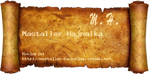 Mastaller Hajnalka névjegykártya