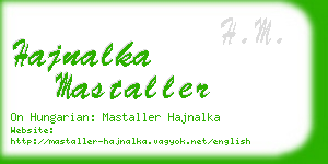 hajnalka mastaller business card